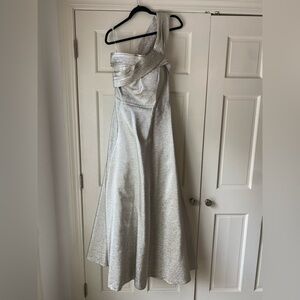 Elegant Silver One-Shoulder Dress
